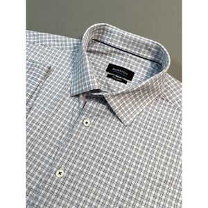 Bugatchi Uomo Oooh Cotton Stretch Shirt Men‎ XL Multi Check Short Sleeve Collar